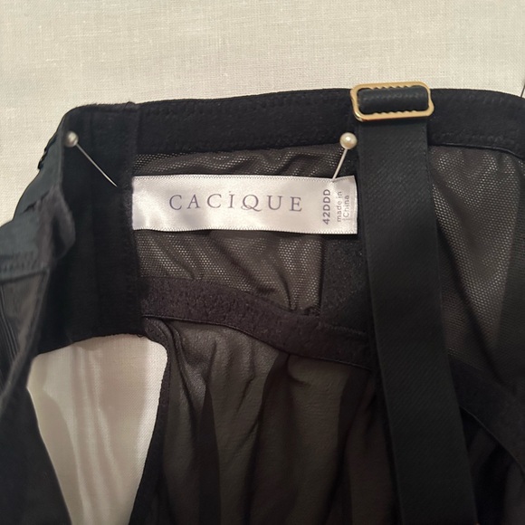 Cacique 42DDD Elegant Black and Red Lace Chemise nightie - Picture 7 of 8